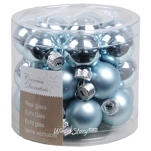 Набор стеклянных шаров 2.5 см, 24 шт голубой mix Kaemingk