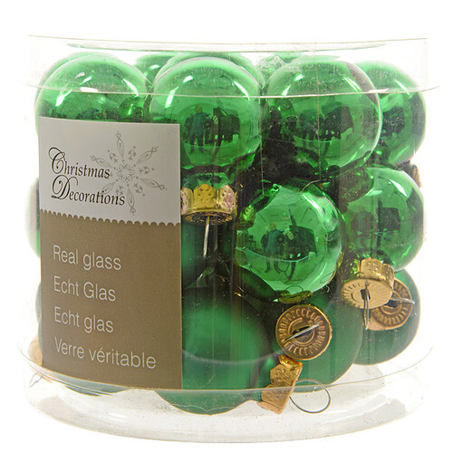Набор стеклянных шаров 2.5 см ярко-зеленый mix, 24 шт Kaemingk
