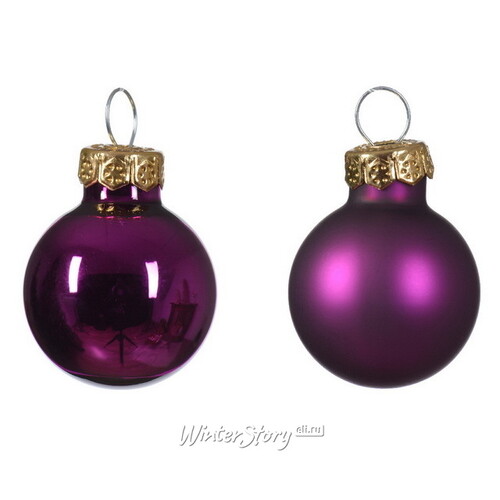 Набор стеклянных шаров 2.5 см royal purple mix, 24 шт Winter Deco