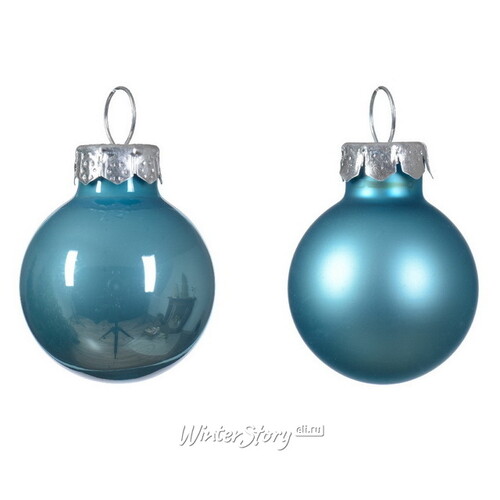 Набор стеклянных шаров 2.5 см голубая карамель mix, 24 шт Winter Deco