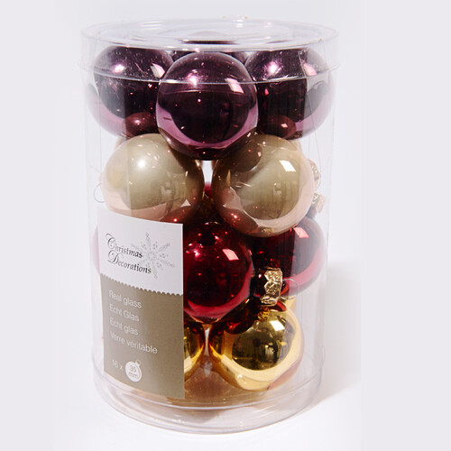 Коллекция стеклянных шаров Домашний Уют 3.5 см, 16 шт Kaemingk