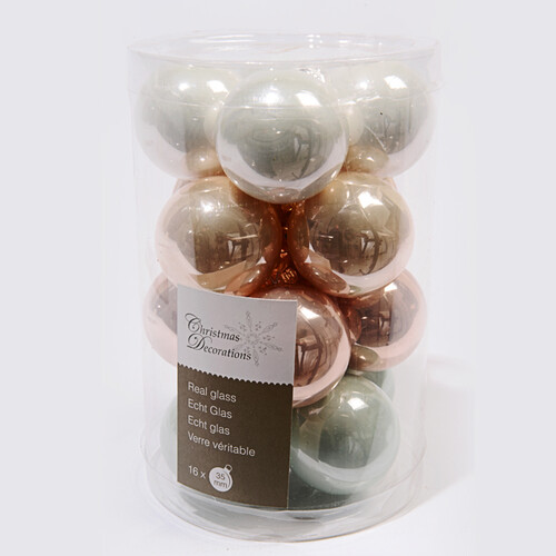 Коллекция стеклянных шаров Брызги Шампанского 3.5 см, 16 шт Kaemingk