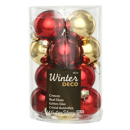 Коллекция стеклянных шаров Рождественская Радость 3.5 см, 16 шт Winter Deco