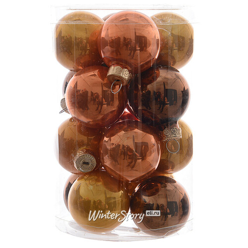 Коллекция стеклянных шаров Цитрус в шоколаде 3.5 см, 16 шт Kaemingk