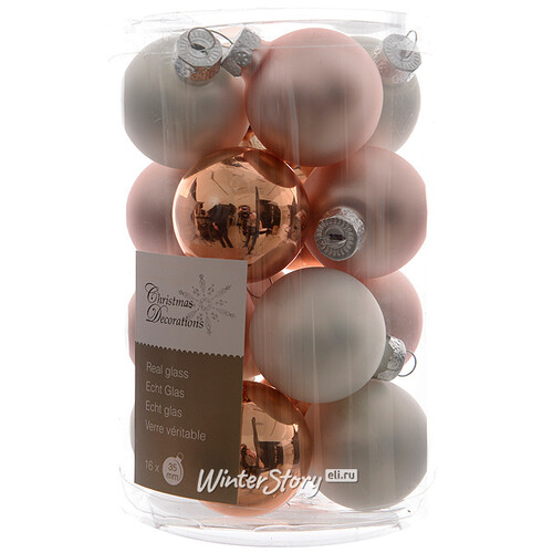 Коллекция стеклянных шаров Утренняя Дымка 3.5 см, 16 шт Kaemingk