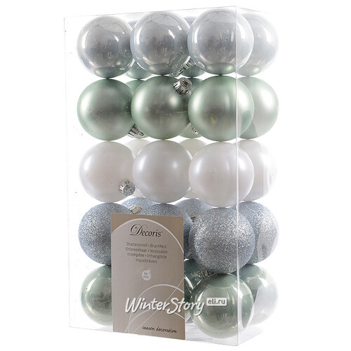 Коллекция пластиковых шаров Gracy - Горный Хрусталь 6 см, 30 шт Kaemingk/Winter Deco