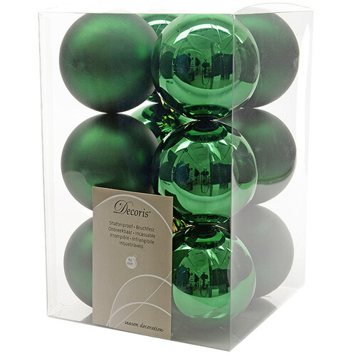 Набор пластиковых матовых шаров 6 см зеленый, 12 шт Kaemingk/Winter Deco