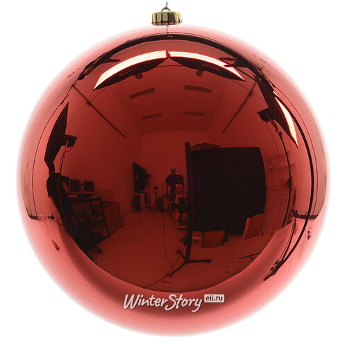 Пластиковый шар 20 см красный глянцевый Kaemingk/Winter Deco