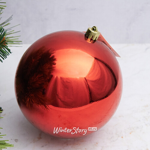 Пластиковый шар 14 см красный глянцевый Winter Deco