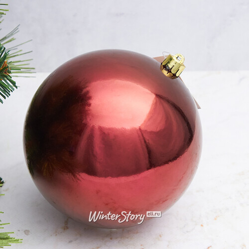 Пластиковый шар 14 см бордовый глянцевый Winter Deco