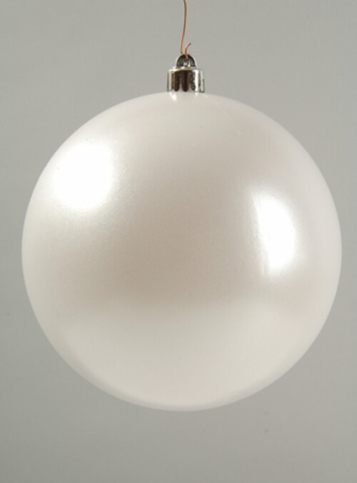 Пластиковый глянцевый шар 25 см, белый Kaemingk
