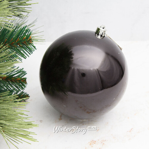 Пластиковый шар 14 см черный глянцевый, 2 сорт Kaemingk