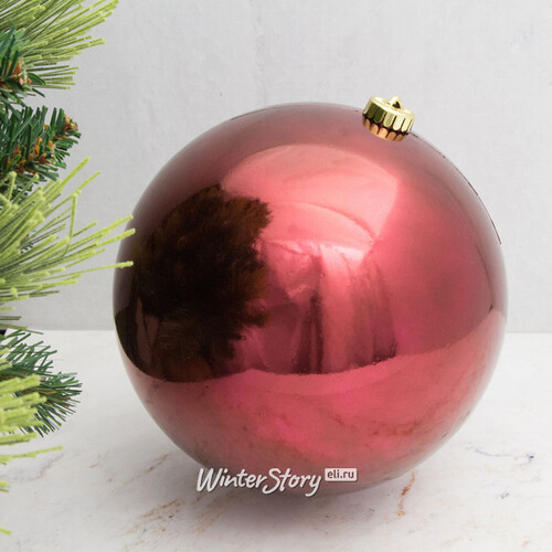 Пластиковый шар 20 см бордовый глянцевый Kaemingk/Winter Deco