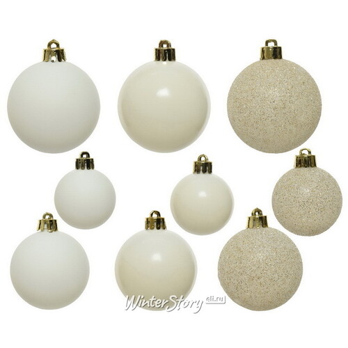 Набор пластиковых шаров Luminous - Молочный, 4-6 см, 30 шт Winter Deco