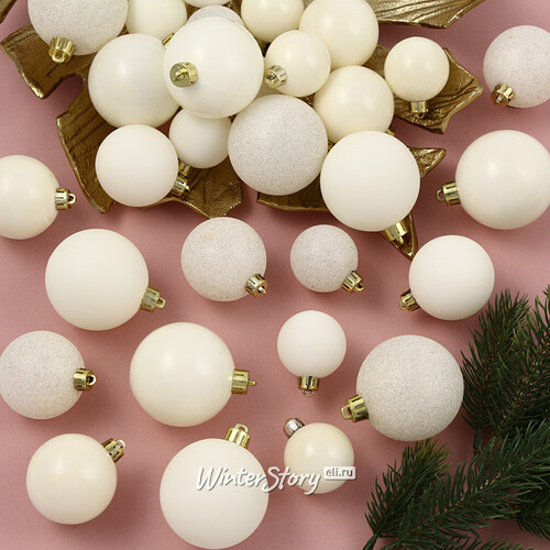 Набор пластиковых шаров Luminous - Молочный, 4-6 см, 30 шт Winter Deco