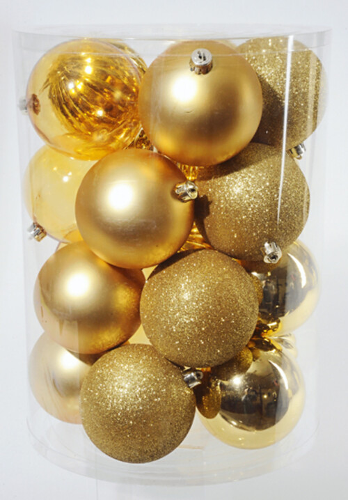 Набор пластиковых шаров Золотая Феерия 10 см, 20 шт, mix Kaemingk