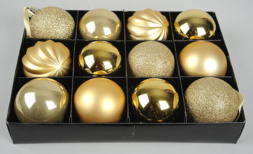 Набор пластиковых шаров Элитный 6 см золотых 12 шт Kaemingk