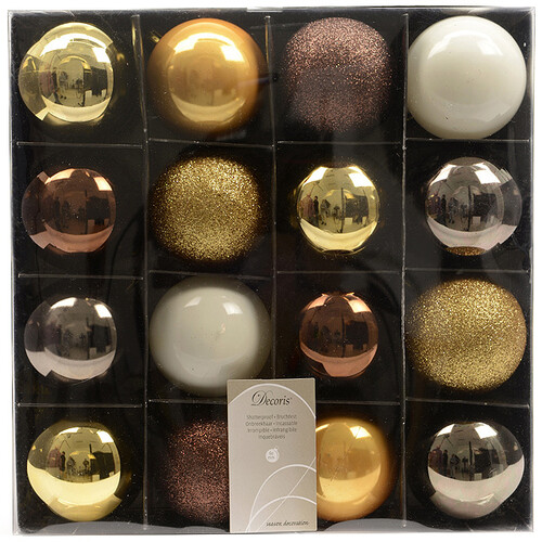 Коллекция пластиковых шаров Salute - Шоколадное Ассорти 6 см, 16 шт Kaemingk