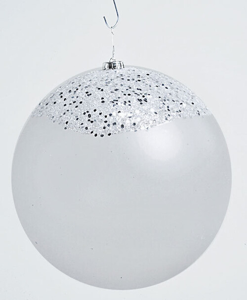 Пластиковый матовый шар Заснеженный 25 см Kaemingk