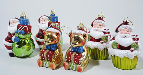 Набор елочных игрушек "Новогодние персонажи", 12 см, 2 шт, Санта с мешком Kaemingk
