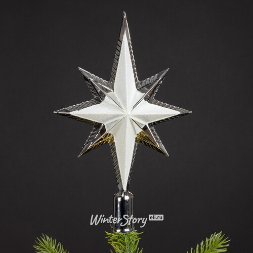 Верхушка Вифлеемская Звезда 25 см серебряная Winter Deco