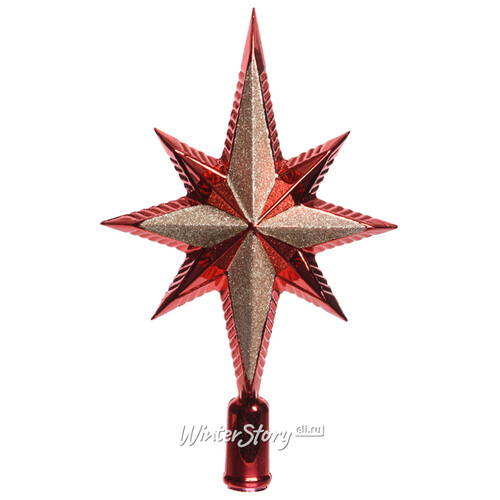 Верхушка Вифлеемская Звезда 25 см красная Kaemingk