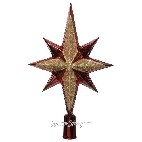 Верхушка Вифлеемская Звезда 25 см бордовая Kaemingk
