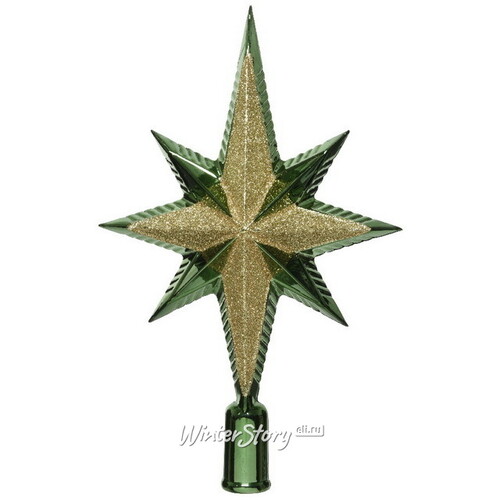Верхушка Вифлеемская Звезда 25 см зеленый бархат Kaemingk