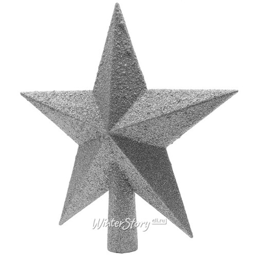Верхушка Звезда 19 см серебряная Kaemingk
