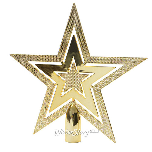 Верхушка Звезда 20 см золотая Kaemingk