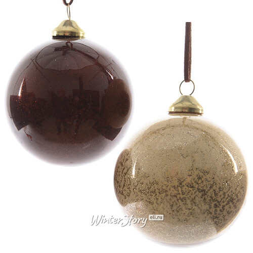 Набор стеклянных шаров Шоколадные Фантазии 8 см, 12 шт Kaemingk