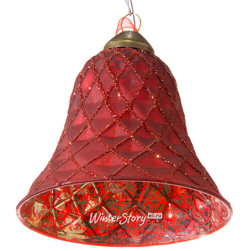 Набор колокольчиков Грани красоты, 8 см, 2 шт, красный, стекло, подвеска Kaemingk