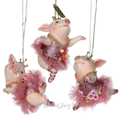 Елочное украшение Свинка - Балеринка-3 11*8 см, подвеска Katherine’s Collection