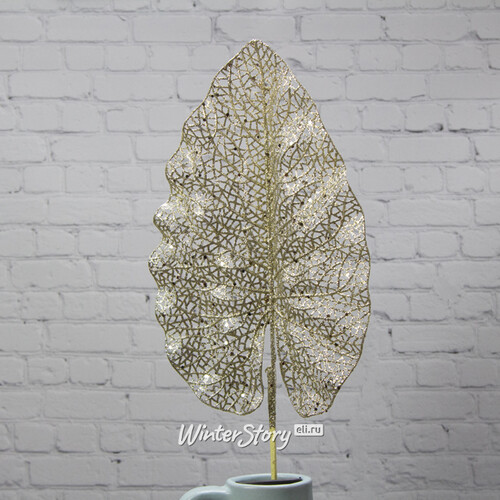 Декоративная ветка Сверкающий лист Филодендрона 78 см, шампань Hogewoning