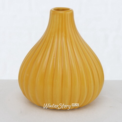 Керамическая вазочка Wilma 12 см желтая Boltze