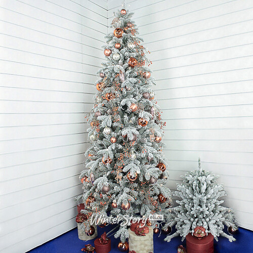 Искусственная елка Эдельвейс с шишками заснеженная 210 см, ЛИТАЯ + ПВХ Beatrees
