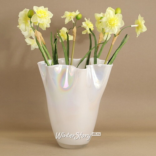 Декоративная ваза Via Drappo 25 см белая EDG