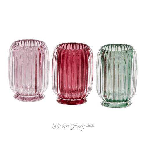 Стеклянная ваза Rozemari 12 см розовая EDG