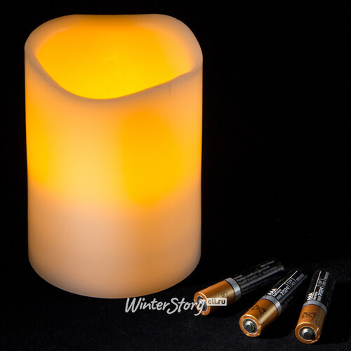 Светильник свеча восковая Mica 10*7.5 см см белая на батарейках Edelman