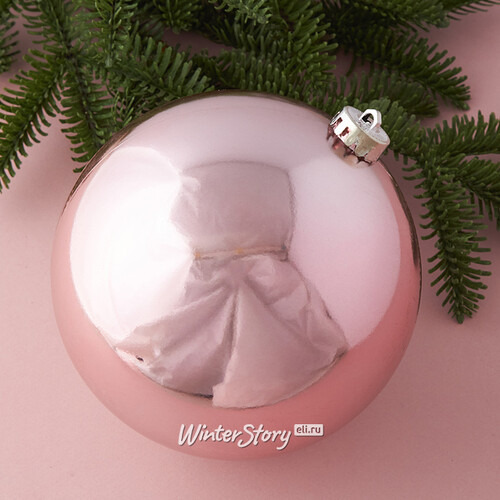 Пластиковый шар Sonder 15 см светло-розовый глянцевый Winter Deco