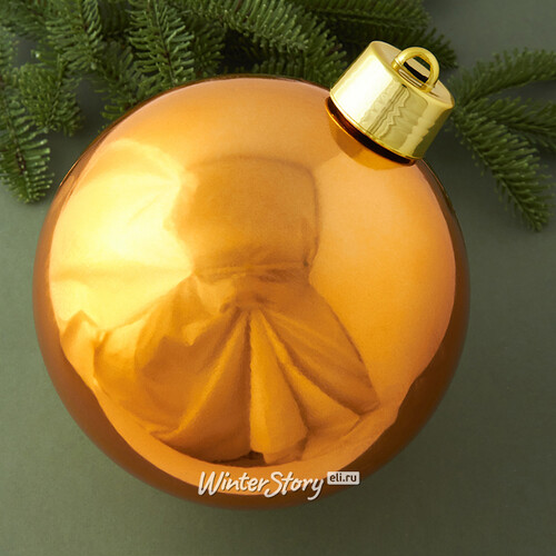 Пластиковый шар Sonder 20 см оранжевый глянцевый Winter Deco