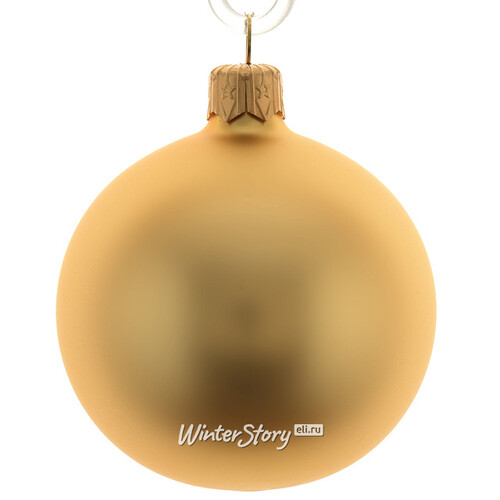 Стеклянный матовый елочный шар Royal Classic 15 см золотой Kaemingk