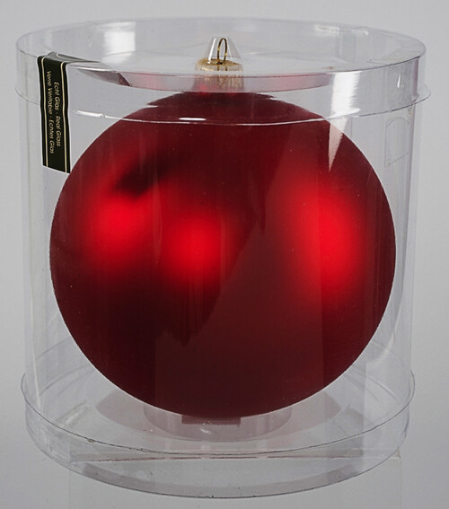Стеклянный матовый елочный шар Royal Classic 15 см красный Kaemingk
