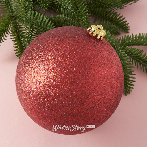 Пластиковый шар Sonder 15 см бордовый с блестками Winter Deco