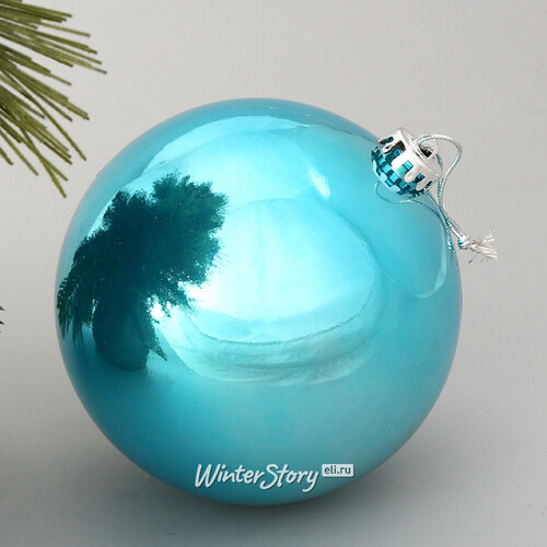 Пластиковый шар Sonder 15 см бирюзовый глянцевый Winter Deco