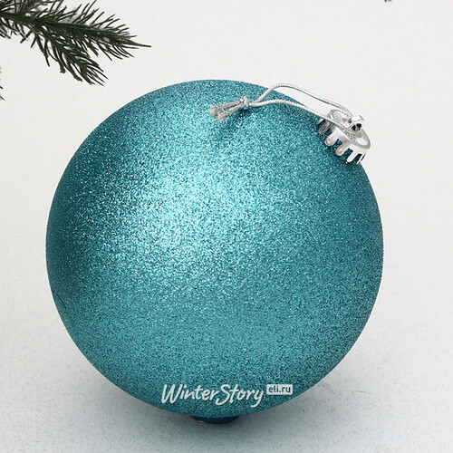 Пластиковый шар Sonder 15 см бирюзовый с блестками Winter Deco
