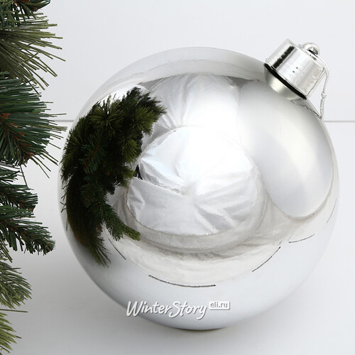 Пластиковый шар Sonder 25 см серебряный глянцевый Winter Deco