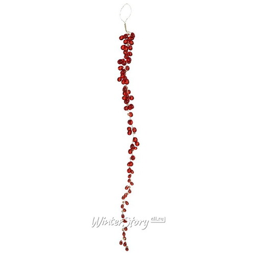 Новогоднее украшение Сосулька Ла Шерель 65 см красная, подвеска Edelman