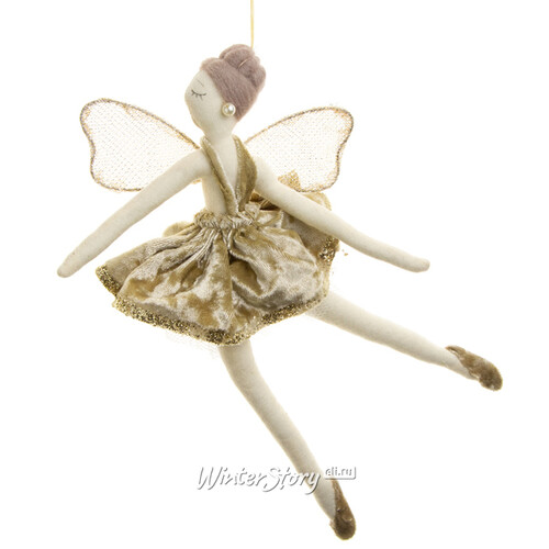 Кукла на елку Фея - Балерина Мария - Мариинские танцы 24 см шампань, подвеска Due Esse Christmas