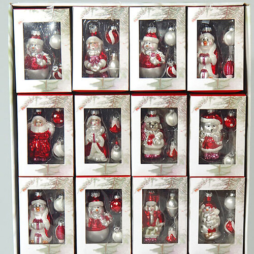 Елочная игрушки "Новогодние фигурки", 9 см, красно-белые Kaemingk
